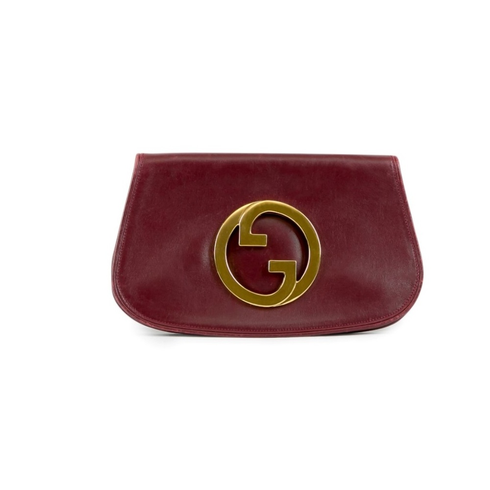 Gucci Vintage 1970's Blondie GG Gold Plated Clutch